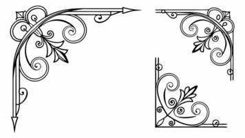 Design of A set of decorative corner brackets vector