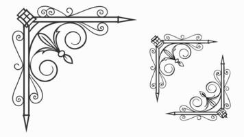 A set of decorative brackets and a decorative arrow vector
