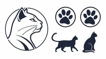 cat and dog icons set, illustration vector