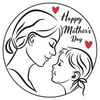 Mother Day Love in Lines vector