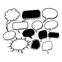 a set of speech bubbles with different shapes design. vector
