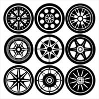 a set of wheels with different designs tire vector