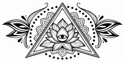 Monochrome petals unfold in a tranquil lotus sketch. vector