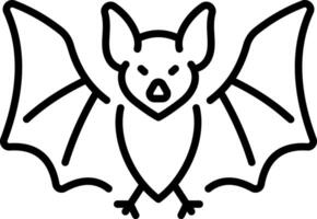 A linear style icon of a scary bat vector