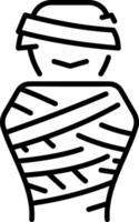 Scary mummy wraps icon in linear style vector