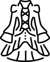 A linear style icon of a gothic attire vector