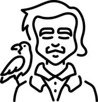 A linear style icon of a gothic character vector