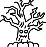 A line style icon of a haunted tree vector