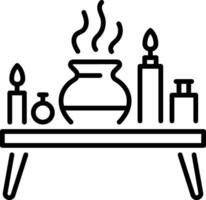 A linear style icon of a witch table vector