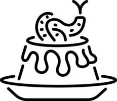 A linear style icon of halloween creepy food vector