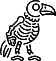 A linear style icon of a crow skeleton vector