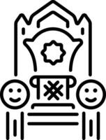 A linear style icon of a vampire throne vector