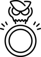 A linear style icon of a cursed ring vector