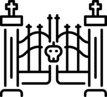 A line style icon of haunted cemetery gate vector