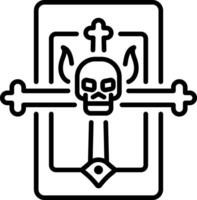 A linear icon of a mysterious tarot card vector