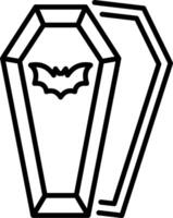 A line style icon of a vampire coffin vector