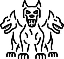 A line style icon of cerberus animal vector