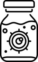 A linear style icon of an eyeball jar vector