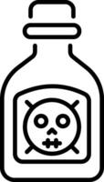 A line style icon of a toxic poison bottle vector