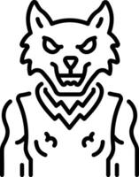 A linear style icon of a scary beast character vector