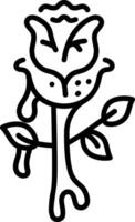 Gothic rose icon in an outline style vector