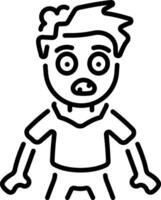 A linear style icon depicting a zombie boy vector