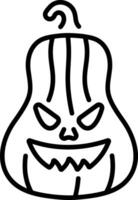 A line style icon of a spooky halloween gourd vector