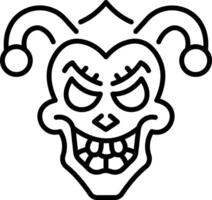 A linear style icon of a scary sinister mask vector