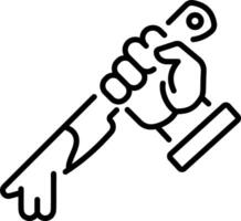 Bloody knife icon in an outline style vector