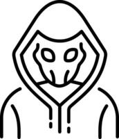 A mysterious character icon in linear style vector