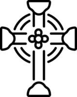 A line style icon of a gothic cross vector