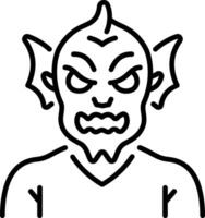 A linear style icon of a demon monster vector