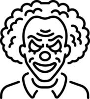 A line style icon of a scary clown vector