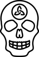 Gothic skull icon in an outline style vector
