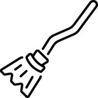 A line style icon of a witch broom vector