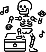 A line style icon of a dancing skeleton vector