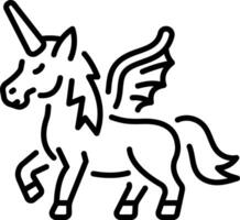 A line style icon of a gothic unicorn vector