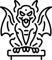 A gargoyle statue icon in linear style vector