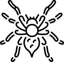 A spooky spider icon in linear style vector