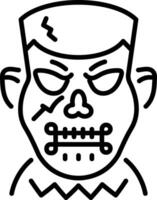 A line style icon of frankenstein mask vector