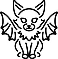 Gothic cat creature icon in linear style vector