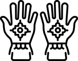 A line style icon of gothic lace gloves vector