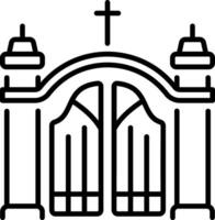 Graveyard gate icon in an outline style vector