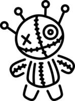A linear style icon of a voodoo doll vector
