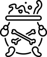 Witch cauldron icon in an outline style vector
