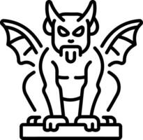 A linear style icon of gargoyle statue vector