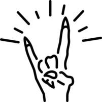 A line style icon of a devil hand vector