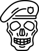 A linear style icon of a gothic beret vector