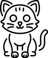 A linear style icon of haunted cat vector