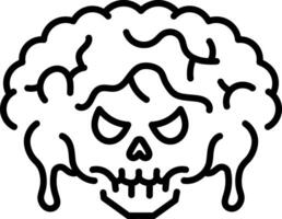 A linear style icon showing a scary head vector
